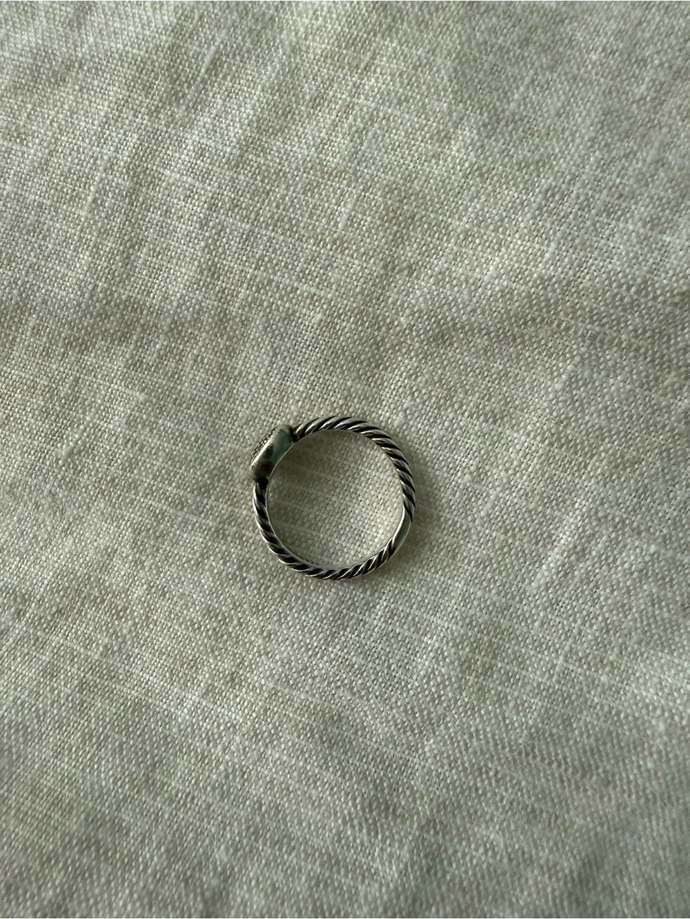 David Yurman Petite Pavé Oval Diamond Ring in Sterling Silver